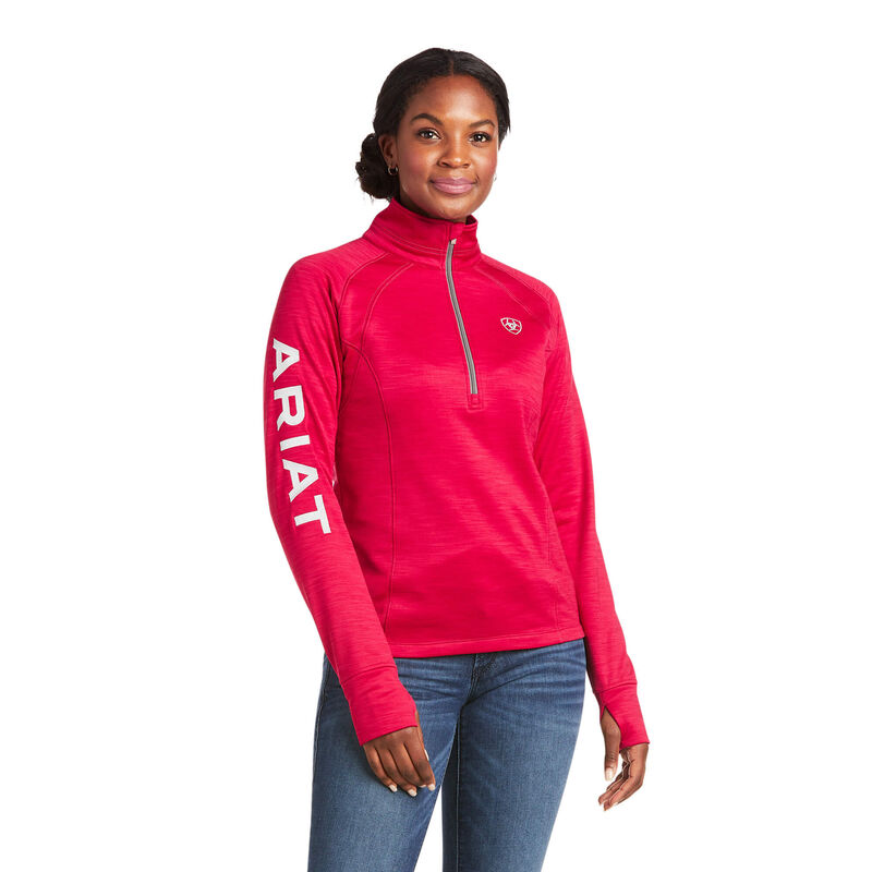 Ariat Tek Team 1/2 Zip - Naisten Punainen Collegepaita ( IDJLFX-631 )